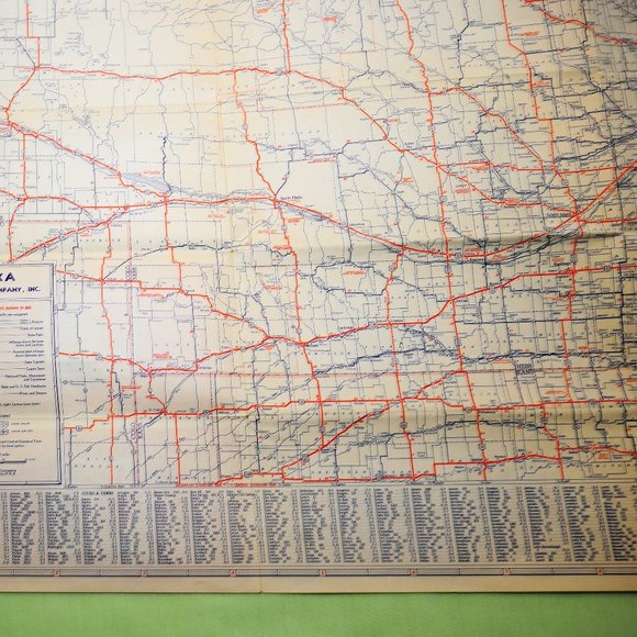 Vintage 1952 NEBRASKA & Adjoining States Travel Road Map Mobil Gas Wall Decor - Picture 5 of 8